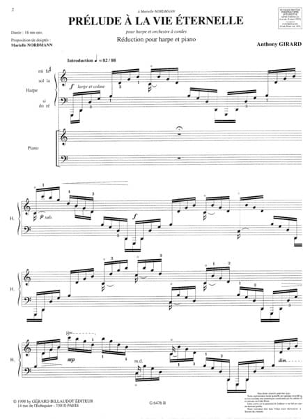 GIRARD Anthony : Prelude a la Vie Eternelle (Reduction H/Piano)