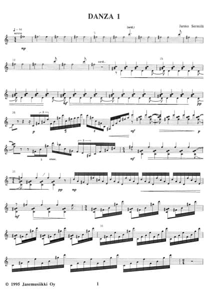SERMILA Jarmo : Danza 1 H et Vibraphone (ou Marimba) (1992)