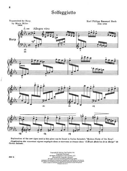 BACH C. Philipp Emanuel : "Solfeggietto" Trans. M/Miller