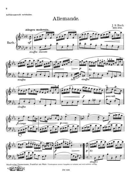 BACH, Johann Sebastian: Allemande / Magistretti