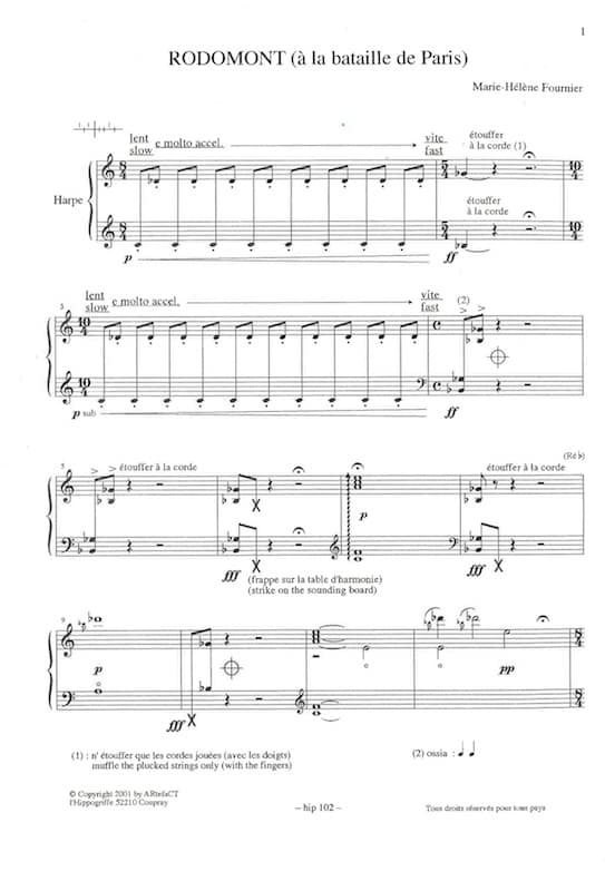 FOURNIER Marie-Helene : Rodomont (a la Bataille de Paris) pour Harpe – Bild 2