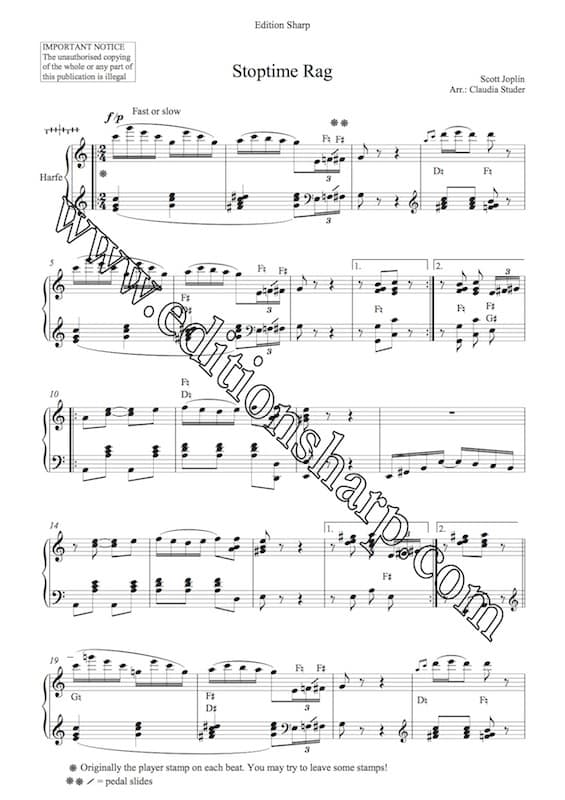 JOPLIN S. : Stoptime Rag (Medium) - Ar. STUDER Claudia – Image 2