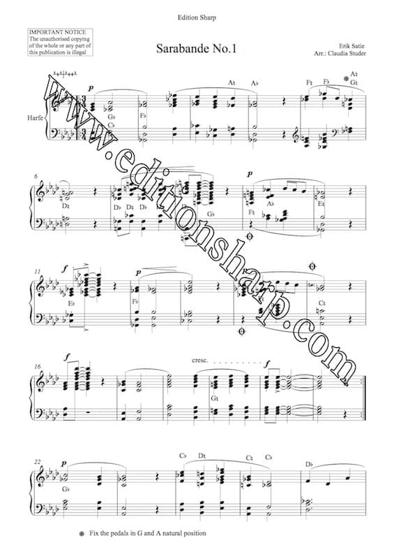 SATIE Erik : Sarabande n° 1 - Ar. STUDER Claudia – Image 2