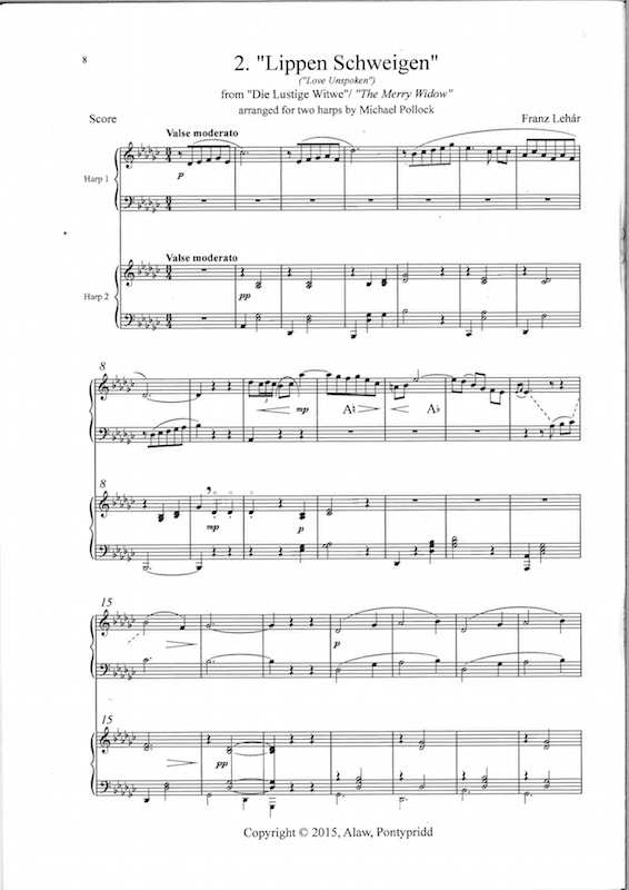 Zwei Lieder ohne Worte von Mendelsshohn/Lehar, für 2 Harfen, Arr. M. Heulyn und E. Bennett – Bild 4