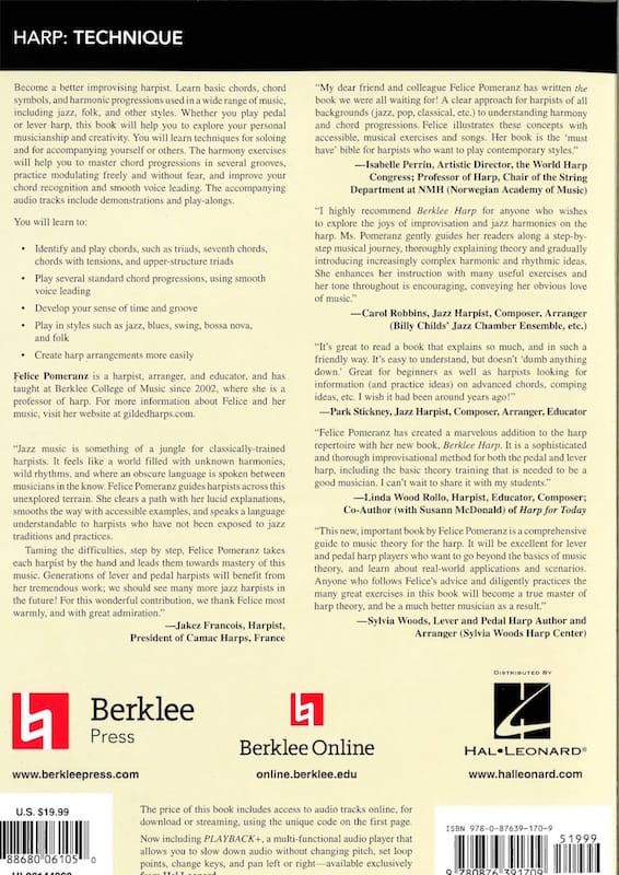 POMERANZ Felice : Berklee Harp - Jazz harp method for Pedal or Lever Harpists - Image 6