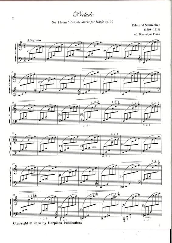 SCHUECKER Edmund : Prelude N° 1 from 5 Pièces Faciles Op.19 – Image 2