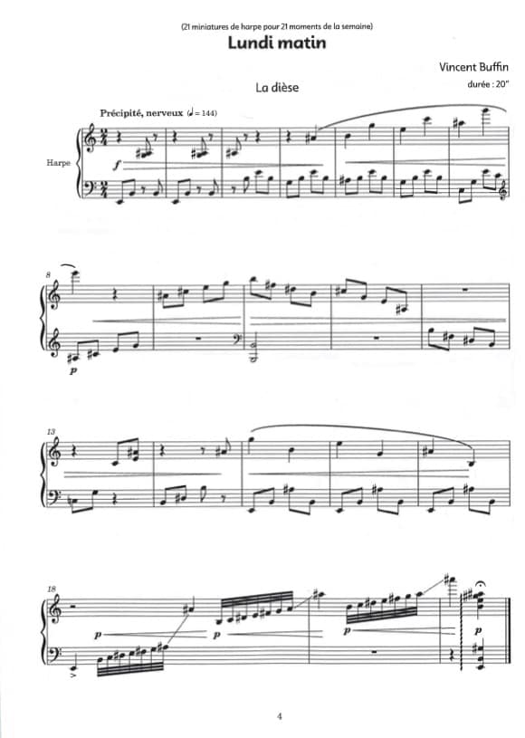 BUFFIN Vincent: 21 miniatures for harp