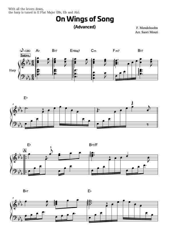 MENDELSSOHN F.: Auf Flügeln des Gesanges, Bearbeitung von Saori MOURI