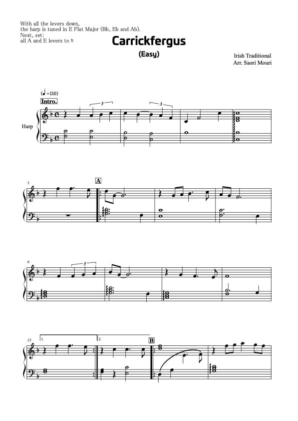 Trad. irisch: Carrickfergus, Bearbeitung von Saori Mouri