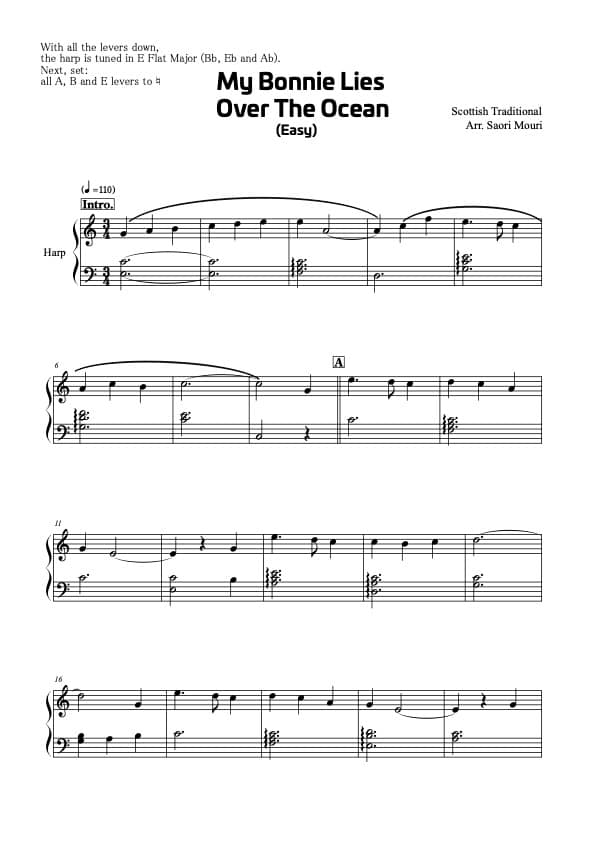 Trad. schottisch: My Bonnie Lies Over The Ocean, Bearbeitung von Saori Mouri