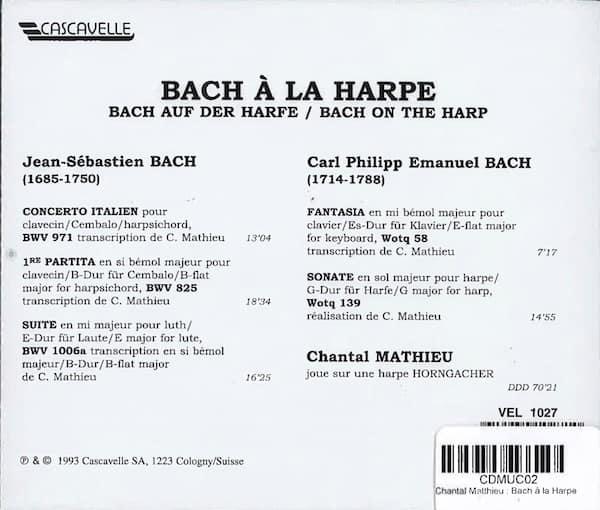 Chantal Matthieu : Bach a la Harpe - Image 2