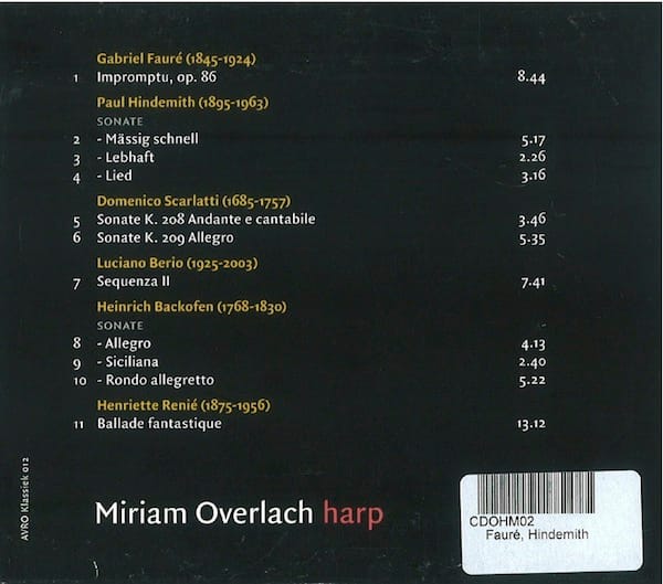 Miriam Overlach : Faure, Hindemith, Scarlatti... - Image 2
